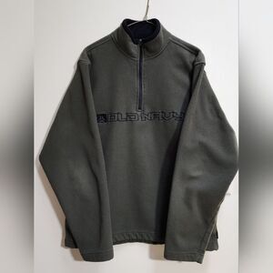 Old Navy Spell Out Stitched Olive Green Fleece Sweatshirt Men's L